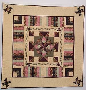 Friendship Rose, a Round Robin Quilt, full image